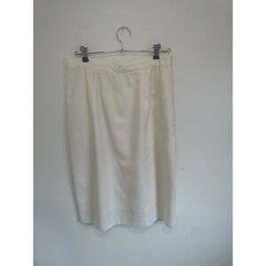 Vintage Briggs‎ White Grandma Core High Waisted Pencil Skirt 80s Retro Sz 12